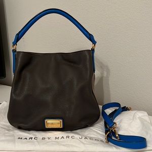 Gray and Blue Marc Jacobs shoulder bag